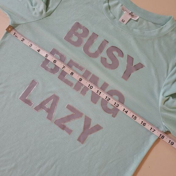 Just Be Women's Aqua Long Sleeve Crewneck Graphic Front Shirt - Picture 3 of 10